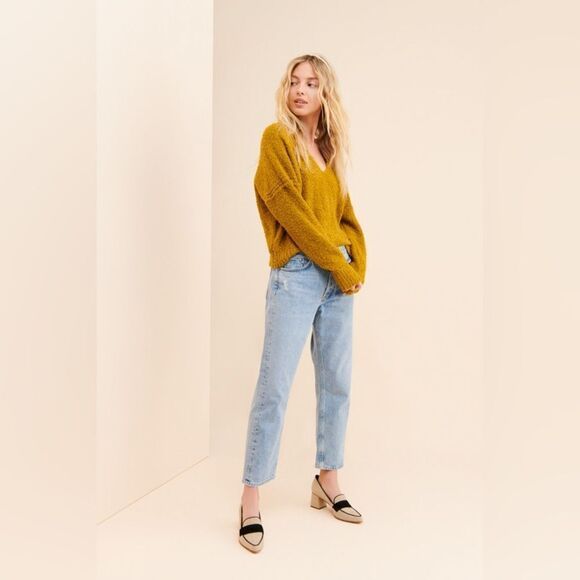 Free People Finders Keepers Oversized Pullover Sweater MOSS NEW - Picture 4 of 5